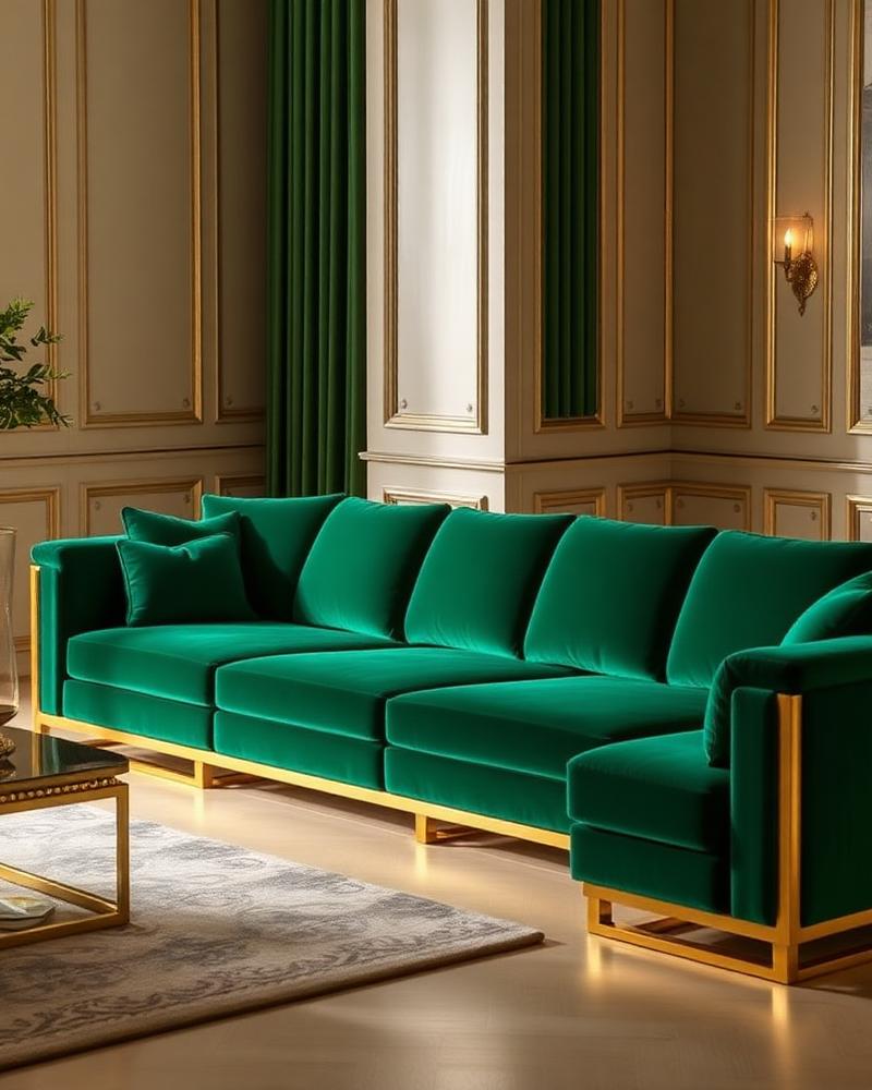 Emerald Velvet Sofa